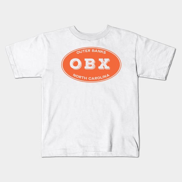 OBX Oval in Orange Kids T-Shirt by YOPD Artist